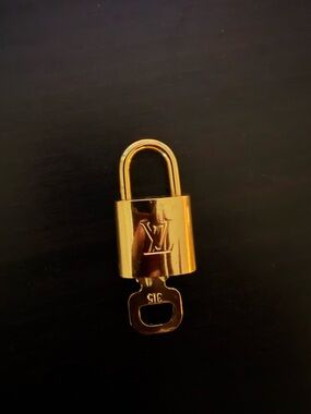 Authentic Louis Vuitton Gold-tone Lock and Key Charm